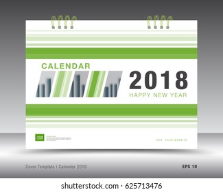 Cover Design for calendar 2018-2030 template, Green Cover desk calendar 2022, business brochure cover, flyer, Calendar cover, annual report, book, diary, booklet, advertisement, graphic design vector