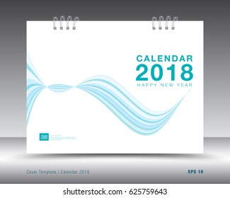 Cover Design for calendar 2018-2030 template, Blue Cover desk calendar 2022, business brochure cover, flyer, Calendar cover, annual report, book, diary, booklet, advertisement, graphic design vector