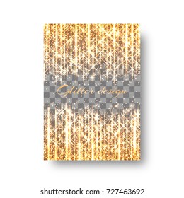 The cover design of the catalog with gold shines and highlights for festive decoration