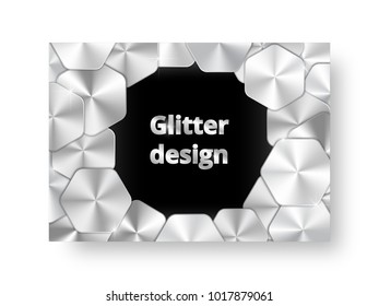 The cover design of the catalog is made of silver foil in the form of plates with a conical metal gradient and light flashes on a black background.