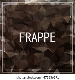 Cover design. Coffee drinks title with a frame on the geometric background