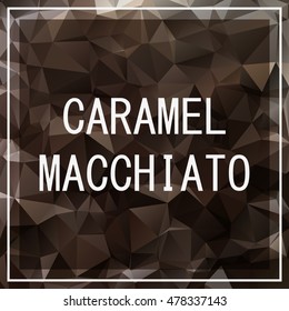 Cover design. Coffee drinks title with a frame on the geometric background