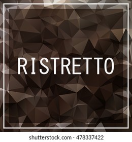 Cover design. Coffee drinks title with a frame on the geometric background