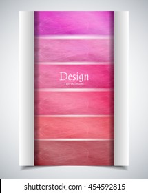 Cover design. Colored scratched stripes bounded on two sides. Vector illustration, eps10.
