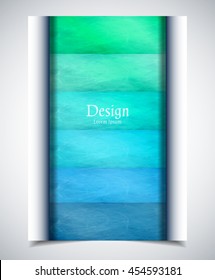 Cover design. Colored scratched stripes bounded on two sides. Vector illustration, eps10.