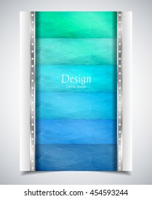 Cover design. Colored scratched stripes bounded on two sides. Vector illustration, eps10.