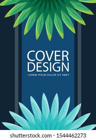 cover design with colorful leaf vector illustration. wedding invitation design. leaf wallpaper