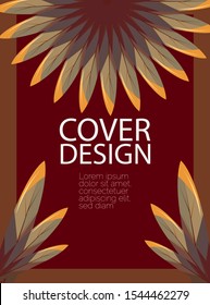 cover design with colorful leaf vector illustration. wedding invitation design. leaf wallpaper