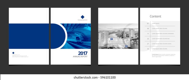 Cover Design And Content Page Layout Template For Corporate Business Annual Report Or Catalog, Magazine, Flyer, Booklet, Brochure. A4 Cover Vector EPS-10 Sample Image With Gradient Mesh.