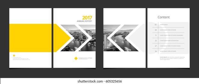 Cover design and content page template for corporate business annual report or catalog, magazine, flyer, booklet, brochure. A4 cover vector EPS-10 sample image with Gradient Mesh.
