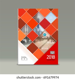 Cover design, corporate brochure template, magazine and flyer layout. Annual report. Geometric and polygonal objects. Vector illustration.