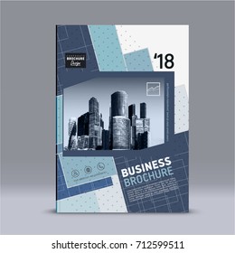 Cover design, corporate brochure template, magazine and flyer layout. Annual report. Geometric and polygonal objects. Vector illustration.