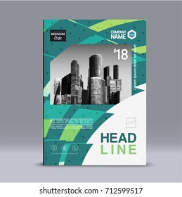 Cover design, corporate brochure template, magazine and flyer layout. Annual report. Geometric and polygonal objects. Vector illustration.