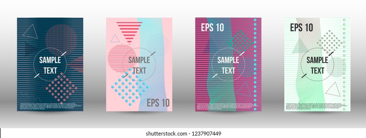 Cover design. Creative fluid backgrounds with memphis elements to create a fashionable abstract cover, banner, poster, brochure. Vector illustration. EPS 10. 
