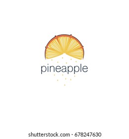 The cover design . Depicted yellow pineapple, the word pineapple  and pineapple drops yellow. Can be used as a logo.