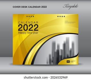Cover design for Desk calendar 2022 template on gold backgrounds luxurious concept, cover calendar 2022 design, planner, printing graphic, advertisement, creative Golden cover design, vector eps10
