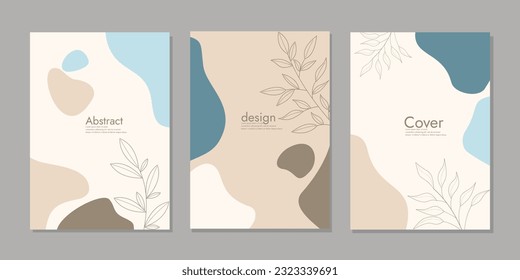 Cover design with floral motifs. Hand drawn creative flowers. Abstract background. Can be used for book covers, invitations, cards, notebooks. A4 size. Vector illustration, eps10