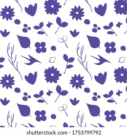 Diseño de portada con estampado floral. Flores creativas dibujadas a mano. Colorido fondo artístico con floración. Concepto de naturaleza personalizada.Se puede usar para invitación, tarjeta, catálogo. Cuta ilustración. Plano
