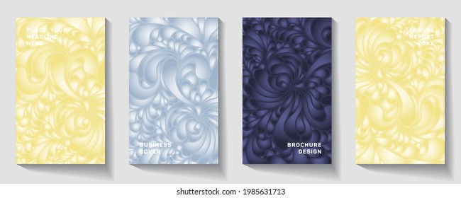 Cover design with floral pattern. Hand drawn creative flowers. Simple and elegant ethnic line style