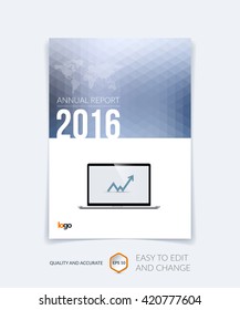 Cover design, flyer, leaflet, with grey modern abstract geometric background with triangles for business, technology and science layout . Brochure template with digital pixel mosaic.