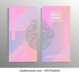 Cover design for flyer, poster, brochure, banner, magazine, book template set. Vector colored illustration with hand drawn graphic elements