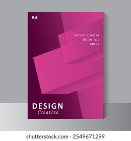 Cover design, Flyer, Poster and magazine design Layout template in A4 size, Vector design tempate with purple colour,