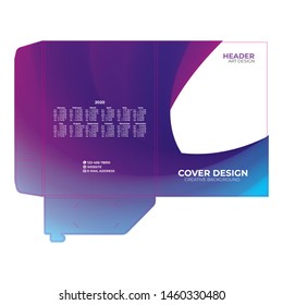Cover design folder, beautiful three-dimensional gradient vector