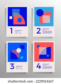 Cover design for folder, brochure, booklet, book, poster, flyer. Set of modern geometric vector templates.