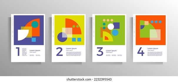 Cover design for folder, brochure, booklet, book, poster, and flyer. Set of modern geometric vector templates.