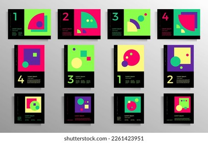 Cover design for folder, brochure, booklet, book, poster, flyer. Collection of stylish vector templates with geometric elements.