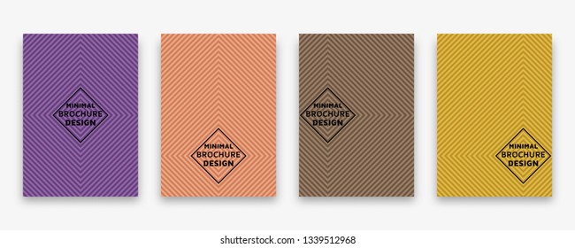 Cover design with geometric halftone lines. Minimal brochure template. Vector illustration.