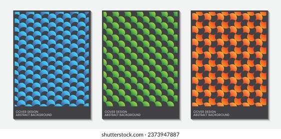 Cover design with geometric shapes and gradient pattern background with line texture. Ideas for magazine covers, brochures and posters. Vector illustration.