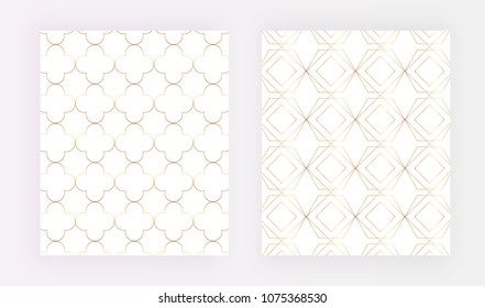 Cover design with gold lines, geometric modern patterns. Golden texture.
