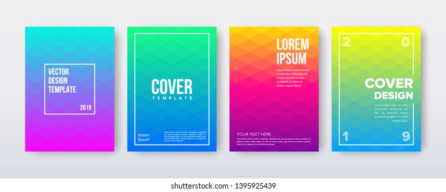 Cover design with gradient backgrounds. Vector set of minimal geometric templates. Good for brochure, flyers, posters, banners.