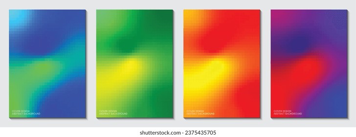 Cover design with gradient multicolored pattern background. Ideas for magazine covers, brochures and posters. Vector illustration.