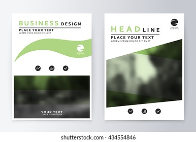 Cover design green. Template brochure. Flyer annual report layout. Presentation template business flyer a4 green.