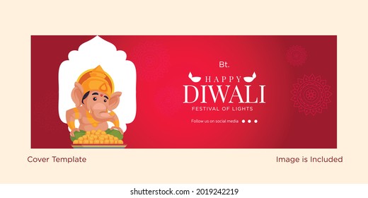 Cover design of happy Diwali festival of lights template.