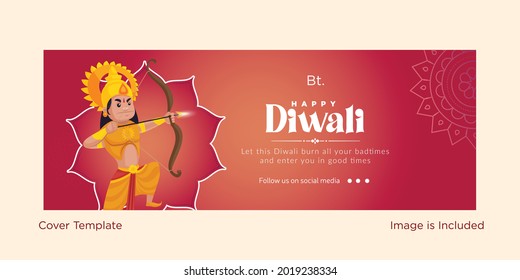 Cover design of happy Diwali template.