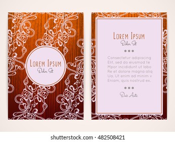 Cover design with hatched ornament. Retro style. Brochure, flyer, invitation or book cover. Size a4. Vector illustration, eps10