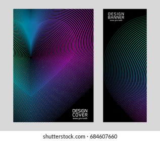 Cover design with heart background. Modern design of geometric lines