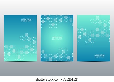 Cover design with hexagonal background