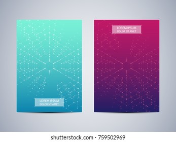 Cover design with hexagonal background, vector illustration
