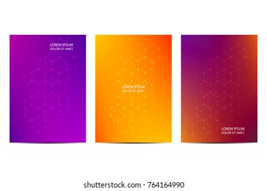 Cover design with hexagonal background, vector illustration