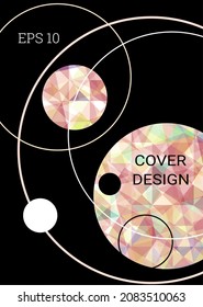Cover design. Imitation of crumpled paper, gradient triangles. Unusual bright abstract background for magazine, book, splash, banner, vector.