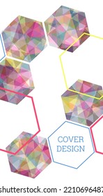 Cover design. Imitation of crumpled paper, gradient triangles. Unusual bright abstract background for magazine, book, splash, banner, vector.