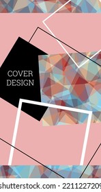 Cover design. Imitation of crumpled paper, gradient triangles. Unusual bright abstract background for magazine, book, splash, banner, vector.