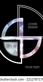 Cover design. Imitation of crumpled paper, gradient triangles. Unusual bright abstract background for magazine, book, splash, banner, vector.