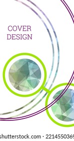 Cover design. Imitation of crumpled paper, gradient triangles. Unusual bright abstract background for magazine, book, splash, banner, vector.