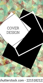 Cover design. Imitation of crumpled paper, gradient triangles. Unusual bright abstract background for magazine, book, splash, banner, vector.