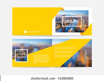 Cover Design And Inner Layout Template For Annual Report Or Catalog, Magazine, Flyer, Booklet, Brochure. Size A4 Landscape EPS-10 Sample Image With Gradient Mesh.